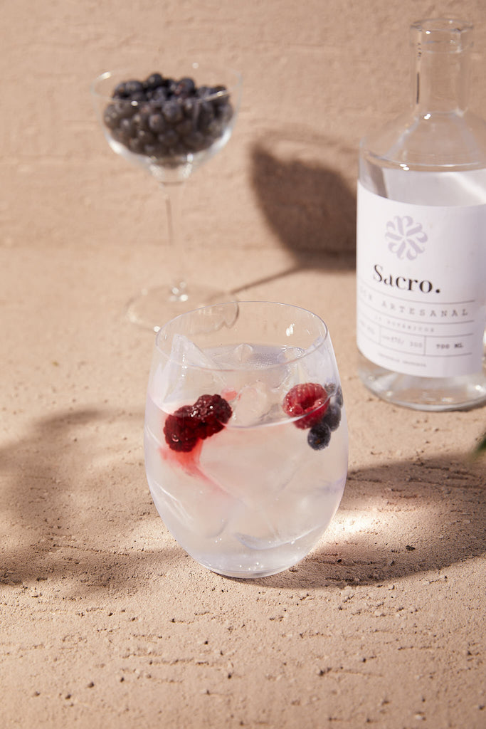 te enseñamos como preparar un gintonic, con gin o ginebra artesanal y super original, gintonic con frutos del bosque